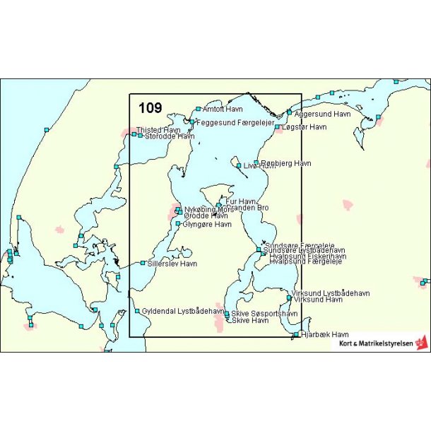 kort over havne i limfjorden Sokort Da 109 Limfjorden Mors Logstor kort over havne i limfjorden